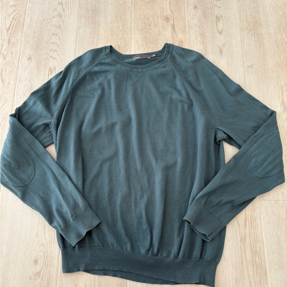 Vince Men's Green Crewneck Sweater Knit
